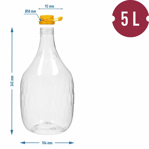 Mandfles Dama 5 L PET, met schroefdop en handgreep - 4