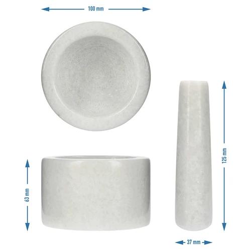 Marmeren keuken vijzel, wit, ø 10 cm - 10