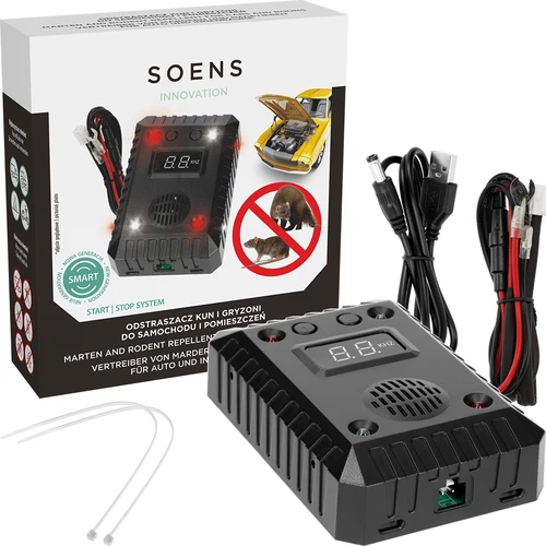 Marter- en knaagdierverjager voor auto's en binnenruimtes (ultrasoon + LED) - 9