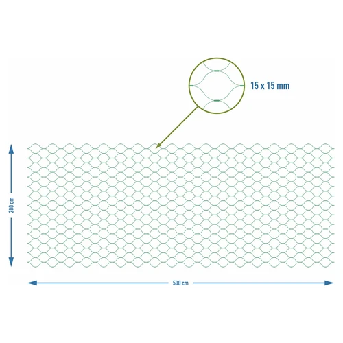Net voor vogelbescherming, groen, 2 m x 5m - 7