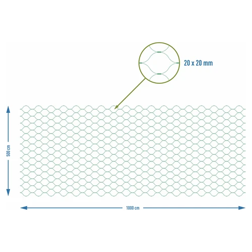 Net voor vogelbescherming, groen, 5 m x 10m - 7