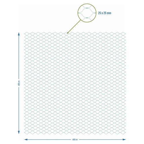 Net voor vogelbescherming, groen, 6 m x 6 m - 7