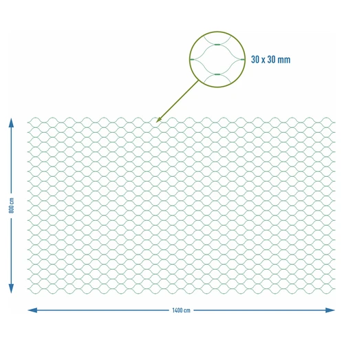 Net voor vogelbescherming, groen, 8 m x 14m - 7