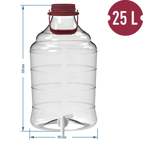 Onbreekbare ballon 25 L met handvat en kraantje - 12
