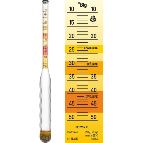 Onbreekbare honingmeter met proefbuis, meetbereik 10-50°Blg - 3