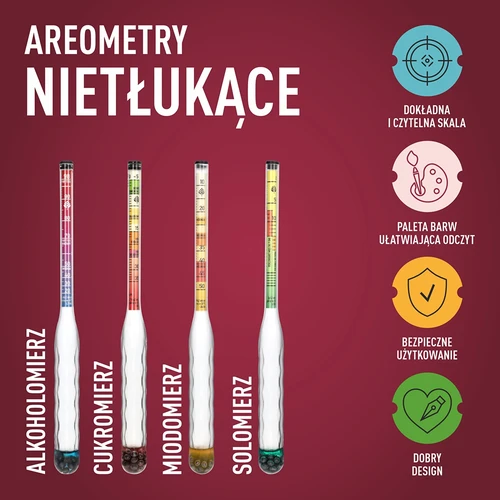 Onbreekbare honingmeter met proefbuis, meetbereik 10-50°Blg - 6