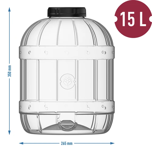 Onbreekbare, multifunctionele pot met zwarte deksel, 15L - 5