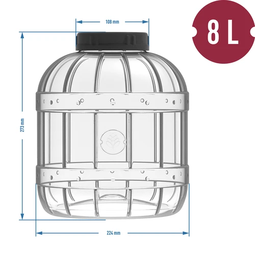 Onbreekbare, multifunctionele pot met zwarte deksel, 8L - 3