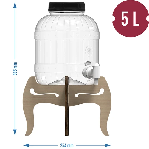 Onbreekbare pot 5L met kraan en tweezijdige houten standaard - 12