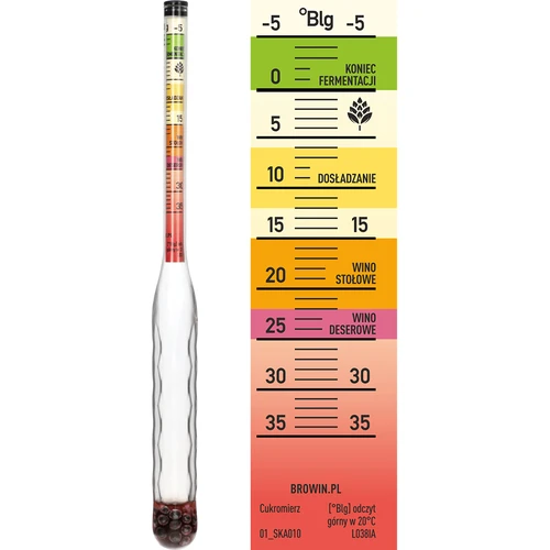 Onbreekbare suikermeter met proefbuis, meetbereik: -5-35°Blg - 3