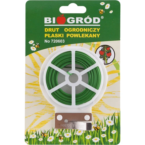 Platte tuindraad, PVC-gecoat 50m x 2mm - 3