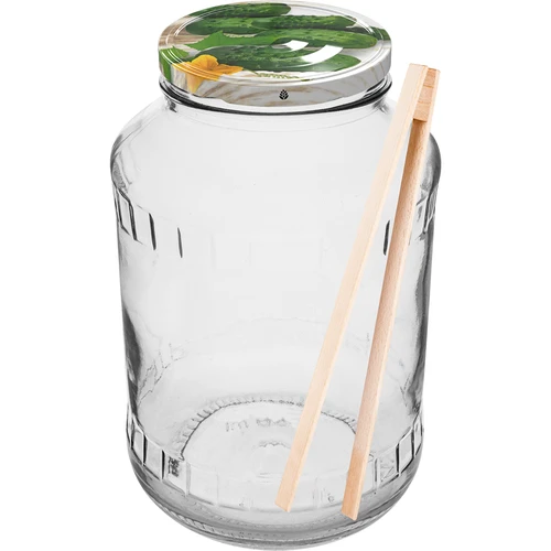 Pot 1,5 L, fi 82/6 met gekleurd deksel + tang