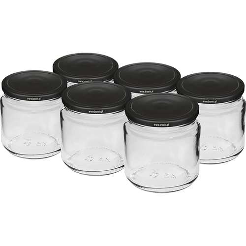 Pot 212ml fi66/4 met zwart deksel 6 stuks
