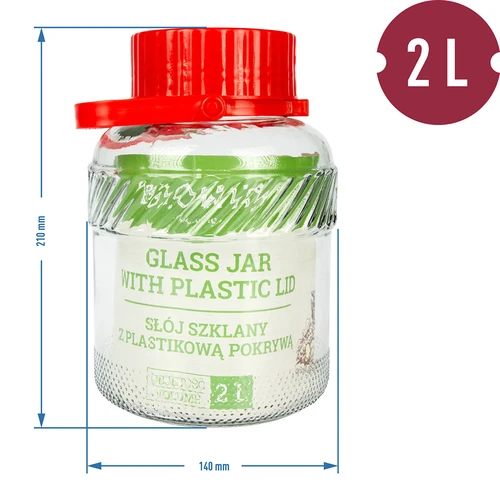 Pot 2L met plastic deksel - 2