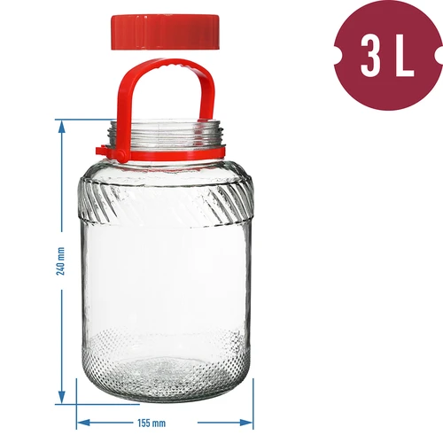 Pot 3 L met plastic deksel - 6