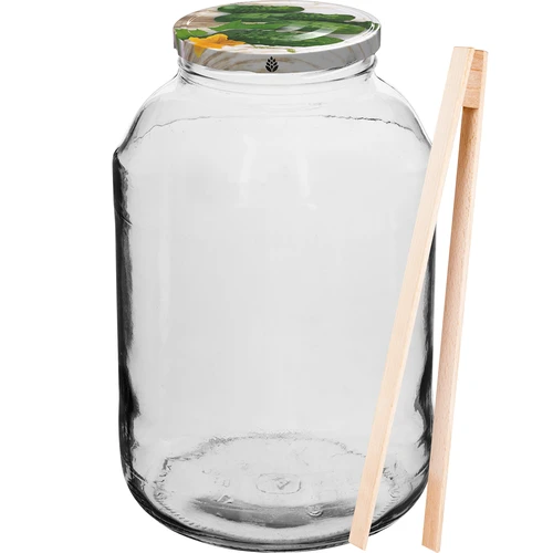Pot 4 L, gekleurd deksel + vork of tang