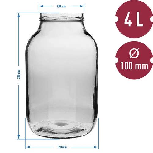 Pot 4L met zwarte deksel ø 100 - 6