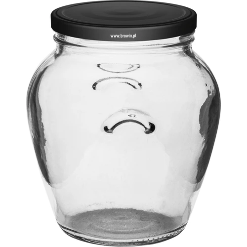 Pot Amfora 580 ml (fi 82) met zwart deksel 6 stuks - 2