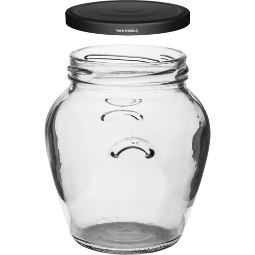 Pot Amfora 580 ml (fi 82) met zwart deksel 6 stuks - 3