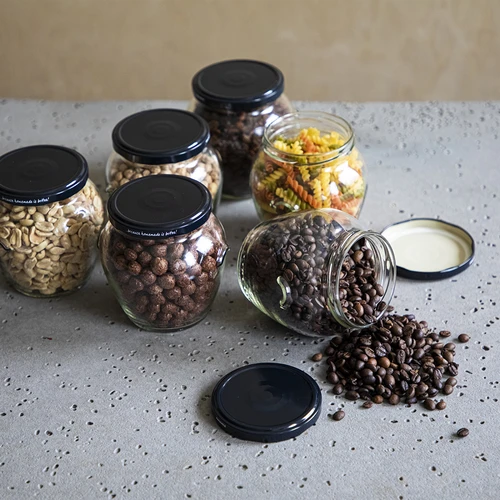 Pot Amfora 580 ml (fi 82) met zwart deksel 6 stuks - 5