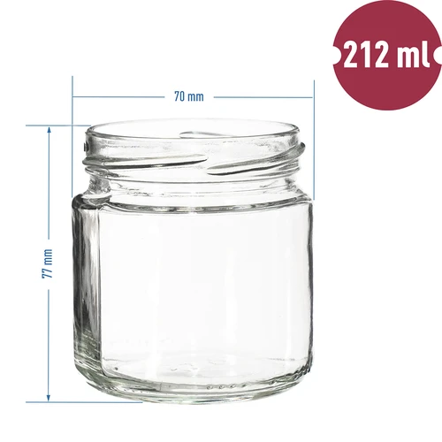 Pot met een inhoud van 212 ml, met gekleurde deksels ø 66. - 7