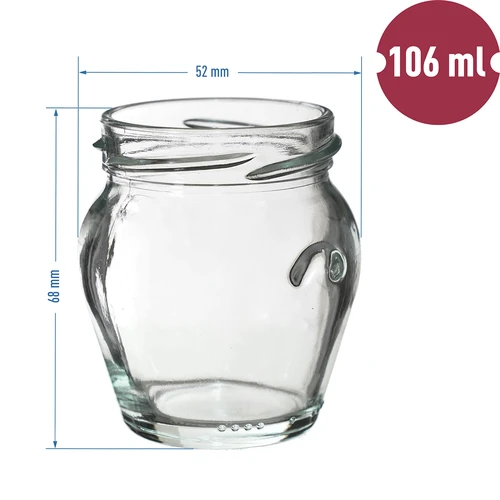 Pot TO 106 ml Amfora met gekleurd deksel fi 53 - 8 stuks - 6