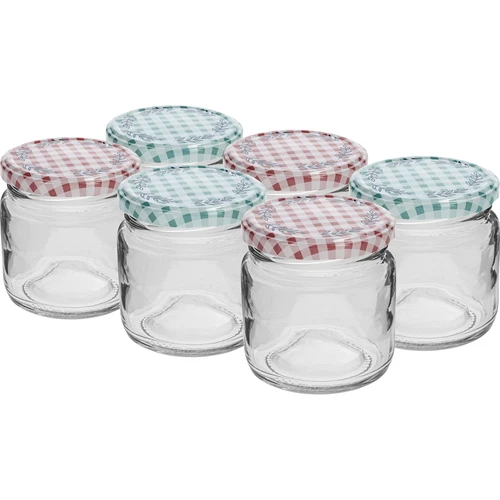 Pot TO 106 ml met gekleurde deksel fi 53 - 6 stuks