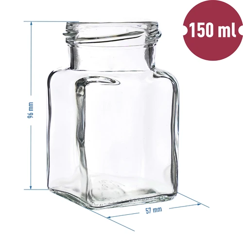 Pot TO 150 ml Vier hoeken fi 53 deksel - 6 stuks - 5