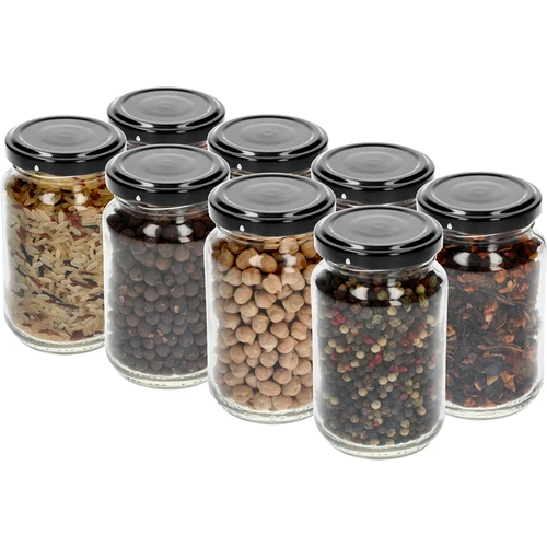Pot TO 190ml met gekleurde deksel fi 53 - 8 stuks - 10