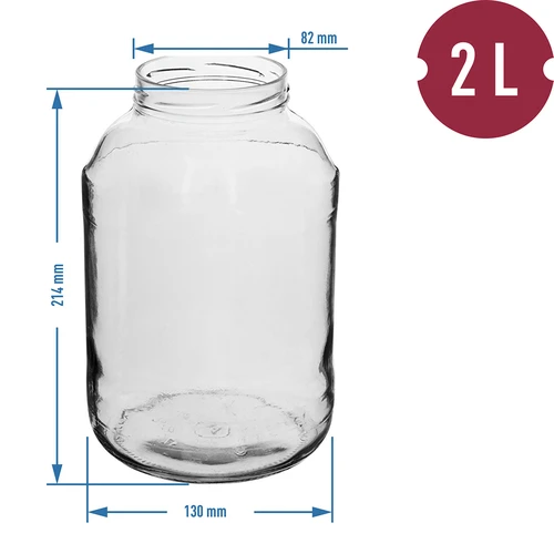 Pot TO 2 L, fi 82/6 met gekleurd deksel + tang - 2