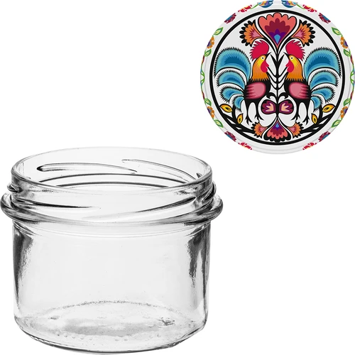 Pot TO 235 ml met gekleurde deksel fi82 - 6 stuks - 6
