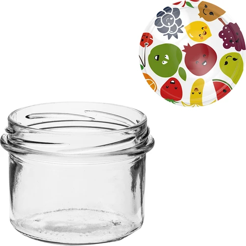 Pot TO 235 ml met gekleurde deksel fi82 - 6 stuks - 8