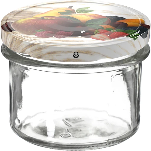 Pot TO 235 ml met gekleurde deksel fi82 - 6 stuks - 2