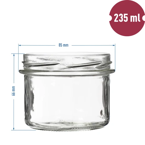 Pot TO 235 ml met gekleurde deksel fi82 - 6 stuks - 5