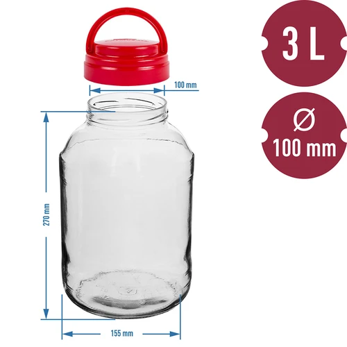 Pot TO 3 L en deksel fi 100 met handvat - 6