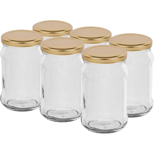 Pot TO 300 ml met gouden deksel fi 66 - 6 stuks