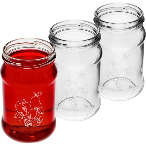 Pot TO 300ml met opdruk - mix van fruit en deksel fi66/4 - 3 stuks - 3