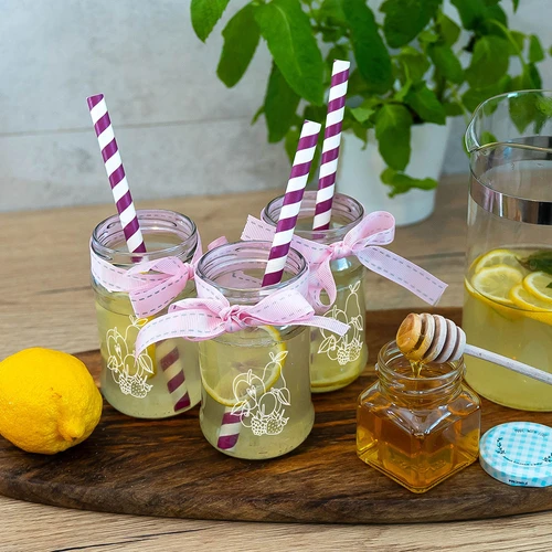 Pot TO 300ml met opdruk - mix van fruit en deksel fi66/4 - 3 stuks - 7