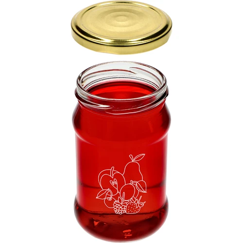 Pot TO 300ml met opdruk - mix van fruit en deksel fi66/4 - 3 stuks - 5