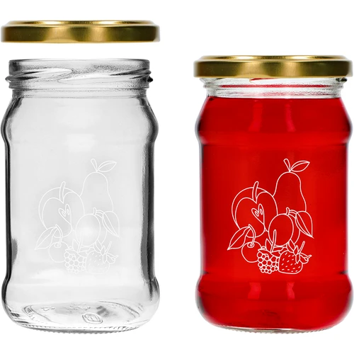 Pot TO 300ml met opdruk - mix van fruit en deksel fi66/4 - 3 stuks - 4