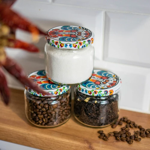 Pot TO 370 ml met gekleurd deksel fi82/6- 6 stuks - 11