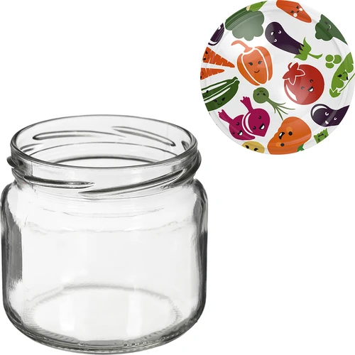 Pot TO 370 ml met gekleurd deksel fi82/6- 6 stuks - 6