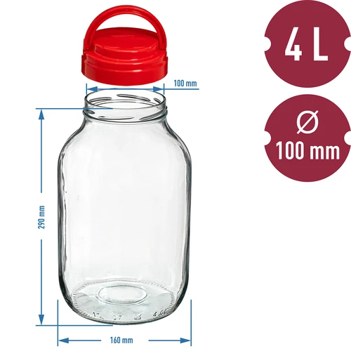 Pot TO 4 L en deksel fi 100 met handvat - 6