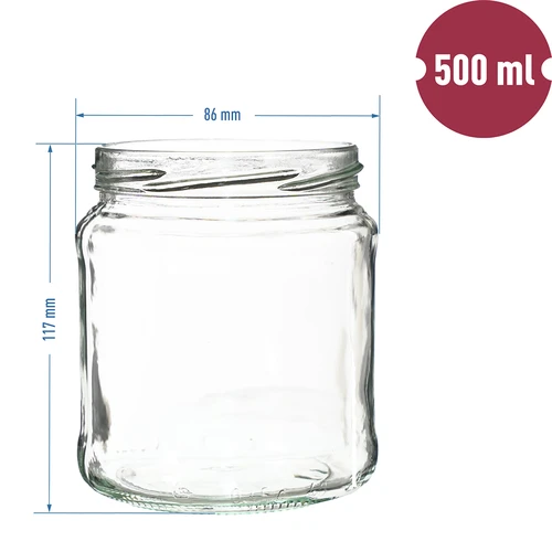 Pot TO 500 ml met gouden deksel fi82/6 - 6 stuks - 6