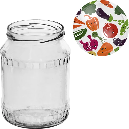 Pot TO 720 ml met gekleurd deksel fi 82/6 - 6 stuks - 7