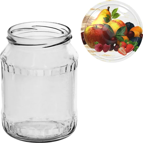 Pot TO 720 ml met gekleurd deksel fi 82/6 - 6 stuks - 9