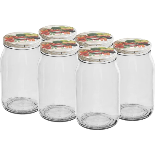 Pot TO 900 ml met gekleurd deksel fi82/6 - 6 stuks