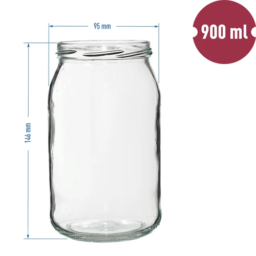 Pot TO 900 ml met gekleurd deksel fi82/6 - 6 stuks - 2