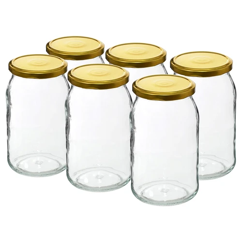 Pot TO 900 ml met gouden deksel fi 82/6 - 6 stuks. - 2