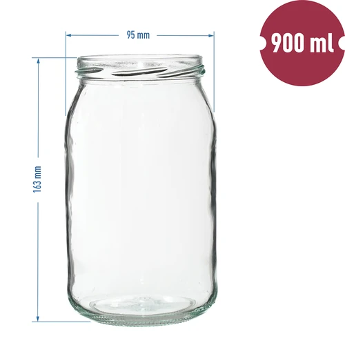 Pot TO 900 ml met gouden deksel fi 82/6 - 6 stuks. - 8